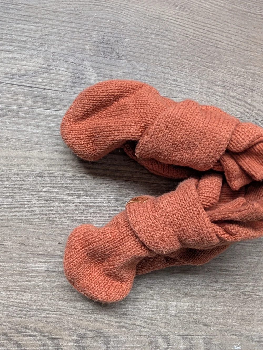Goumi Kids Rust Terracotta Knit Baby Booties Organic Cotton 12-18 Months